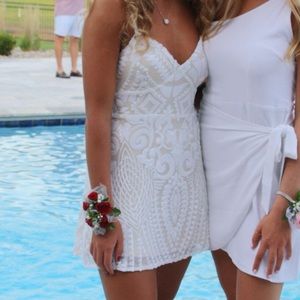 white embellished sequin mini dress - SUPERDOWN